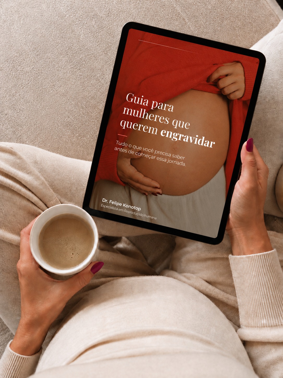 Capa do guia para mulheres que querem engravidar, escrito pelo Dr. Felipe Konotop